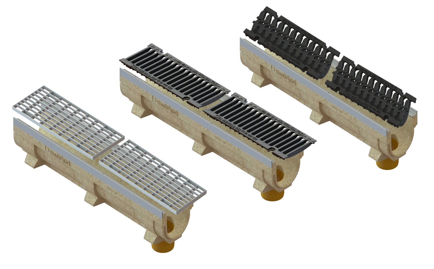 Лоток полимербетонный CompoMax Drive U DN150 h210 с выпуском